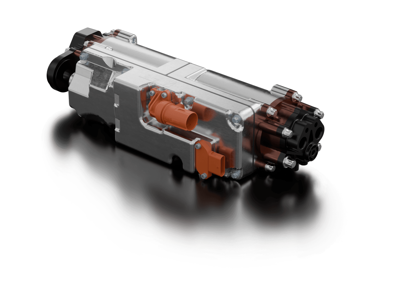 Aktives Fahrwerkssystem von Silver Atena – kompakte Motor-Pumpen-Einheit für hochdynamische Fahrwerksregelung.